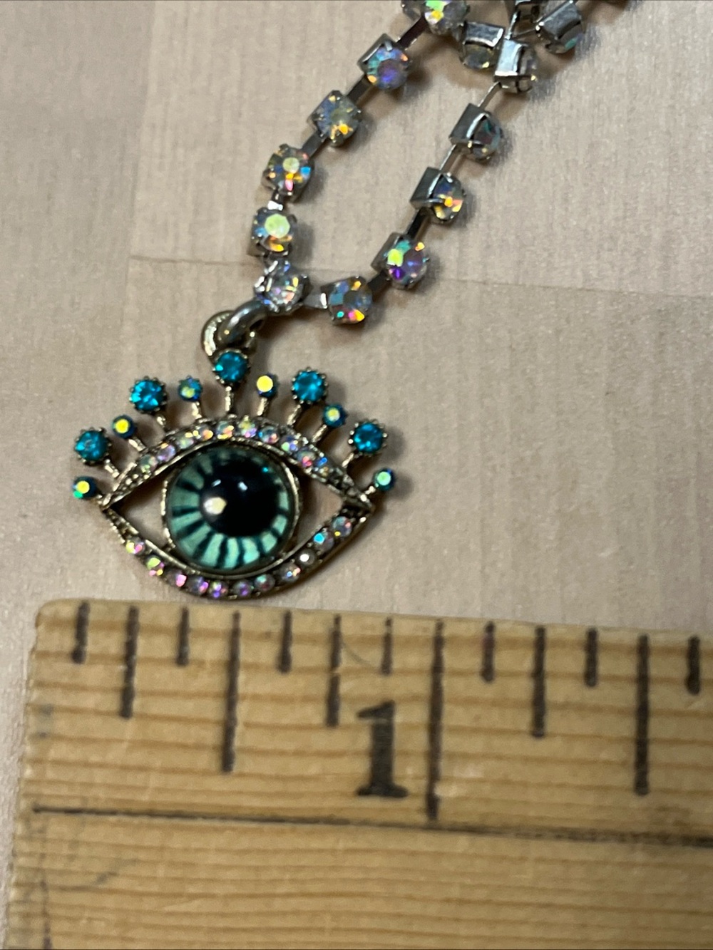 Betsey Johnson Eyes Have It 3 layer Necklace Crystal Bubble Charm Red Lips Heart - Picture 13 of 15